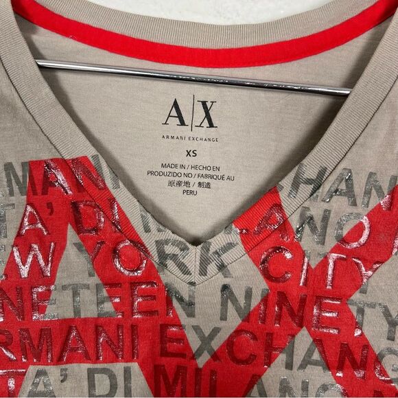 Armani Exchange V Neck Short Sleeve Graphic Tee - Picture 2 of 3